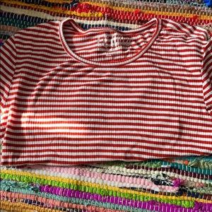 Red and white striped shirt